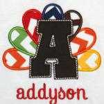 This applique can be done in any letter of the alphabet.