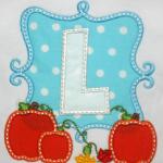 Choose your own letter to have appliqued on this adorable design.  Change fabric colors to make it for a boy. PA