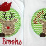This adorable applique can be used for a boy or add a bow to make it for a girl.  Bow $1.00 extra.