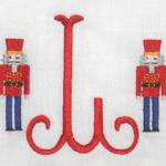 These are totally embroidered Nutcrackers.  You can personalize with a name, initials or a single letter.
