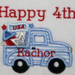 Design does not include "Happy 4th".  Add for $5.00 extra.