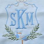Baby and Branches Monogram With Stork and Floral Design (GMMEt)