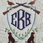 Embroidered Crest With Dogs, Guns & Birds (Di)