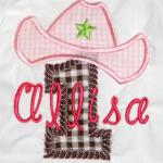 Change fabrics & thread to use this adorable applique for a cowboy!