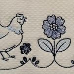 Chickens With Flowers - Such an adorable border.  Change colors to fit your needs.  Add a name or initials to personalize it.