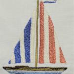 This watercolor sailboat is done with embroidery only.  Stunning!  SH