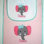 This bib and burp cloth are made out of our NEW quilted fabric.  They are so so soft.  $25.00 each as shown in this picture.  Fringe -- ADD additional $2.00 each
