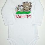 Add $3.00 to this design due to sewing ribbons and additional applique on this adorable design.