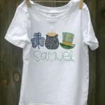 Easily made into a girls shirt just by changing fabrics.  SO CUTE!