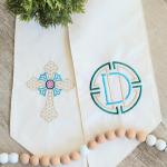 What a beautiful cross.  This sash could really be used all year long and in so many ways. S
